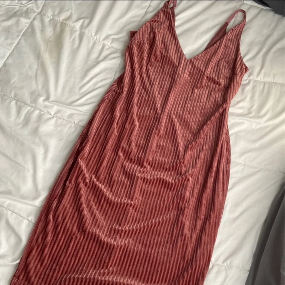 Nude pink body con dress